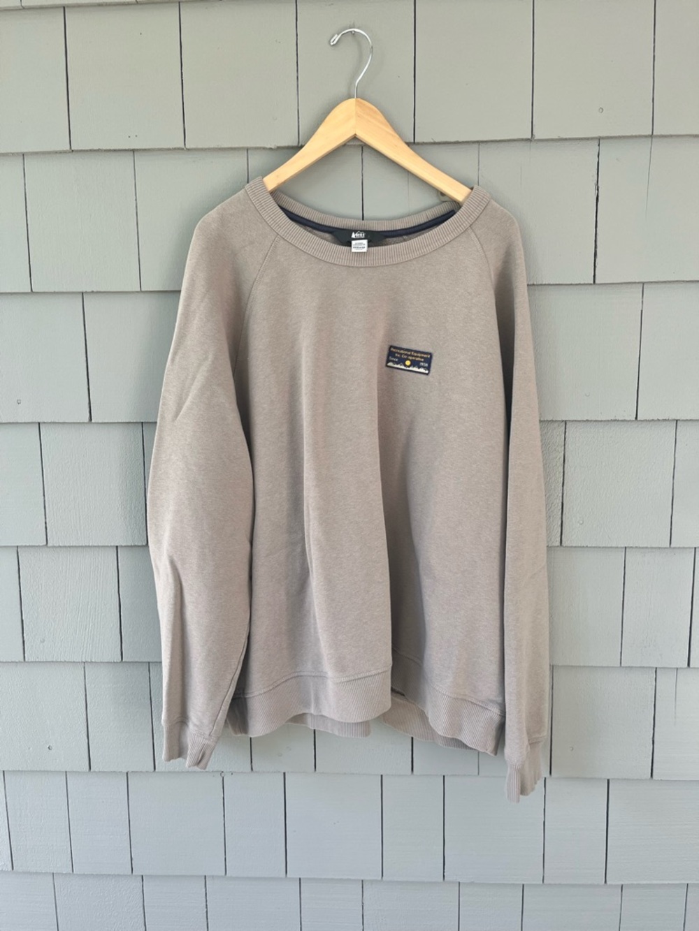 REI Men's Crewneck Sweater in Taupe Beige
